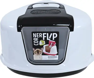 Moderna Flip Corner kattentoilet wit 55,7 x 45,1 x 38,2cm - afbeelding 6