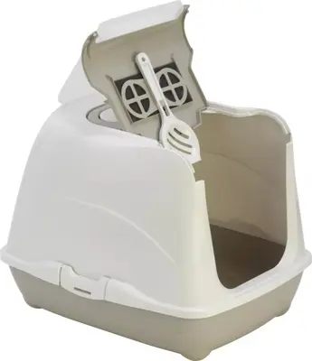 Moderna kattentoilet Flip Cat large 50 cm, warmgrijs - afbeelding 3