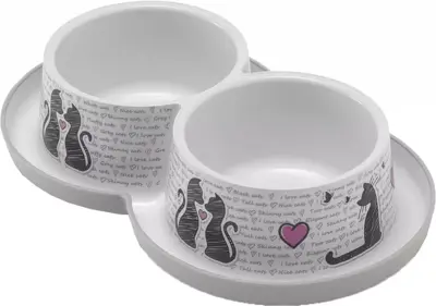 Moderna plastic eetbak Trendy Dinner dubbel, 'Cats in Love'