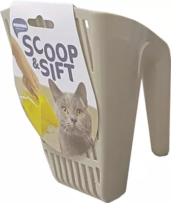 Moderna plastic kattenbakschep 'Scoop & Sift', warmgrijs - afbeelding 2