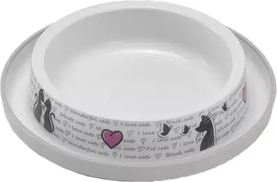 Moderna plastic kattendrinkschotel Trendy Dinner S, 'Cats in Love'