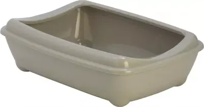 Moderna plastic kittenbak met rand 42 cm, warmgrijs