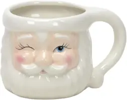 Mok keramiek kerstman 8.5x8.5cm wit kopen?