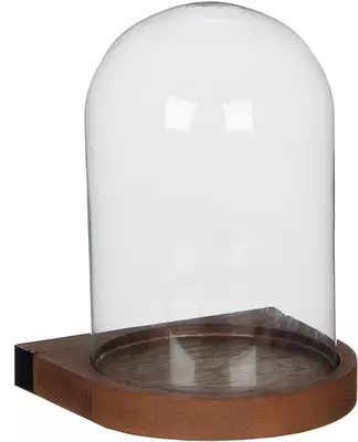 Muurhanger glas h29d21cm bruin