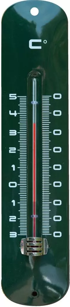 Muurthermometer metaal groen h30cm - afbeelding 1