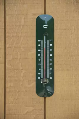 Muurthermometer metaal groen h30cm - afbeelding 2