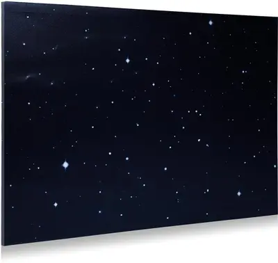 My Village achtergrond canvas LED twinkelende sterren 76x56cm multi color