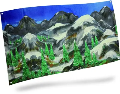 My Village achtergrond doek - 150x75cm