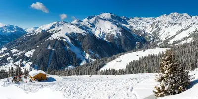 My Village achtergrond doek wintersport 150x75cm multi color