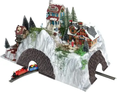 My Village kerstdorp basis trein tunnel 78x38x29cm - afbeelding 3