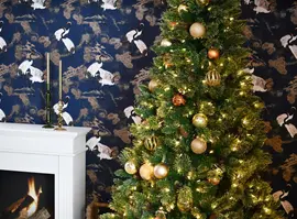 National Tree Company Shimmery Golden Bristle kunstkerstboom goud & groen 228cm - afbeelding 5