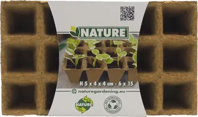 Nature afbreekbare Biopottrays, 4x4x5cm, 6x15st - afbeelding 2