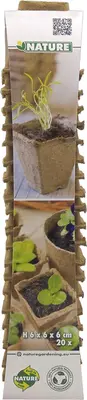Nature Biopot |  biologisch afbreekbare, vierkante kweekpotjes | 6x6x6cm 20st - afbeelding 2