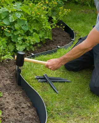 Nature Borderrandpennen h19.5 cm zwart 10 stuks - afbeelding 2