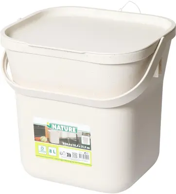 Nature keukencompostbak 25.4x21.9x24.6cm ivoor - afbeelding 1