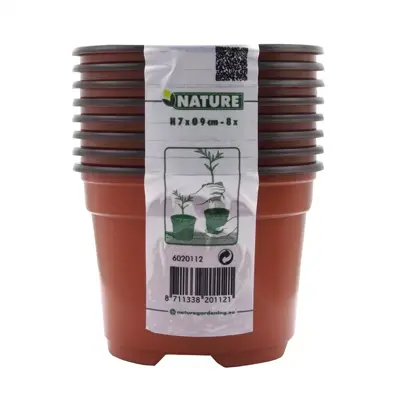 Nature Kunststof stekpotjes rond 7x 9,5 cm 8 stuks - afbeelding 2