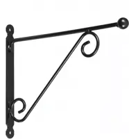 Nature Muurhaak knop zwart h31b39cm - afbeelding 1