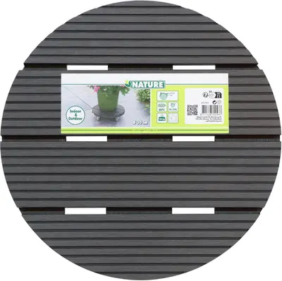 Nature planttrolley d30h7.5cm antraciet met 4 zwenkwielen - afbeelding 1