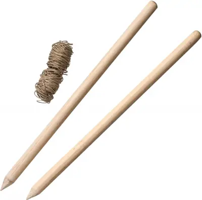 Nature Pootlijnset met 2 houten stokken en 20m touw. - afbeelding 1