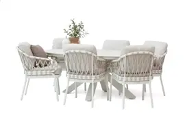 Oblong 200 natal dining (7) creme white - afbeelding 1