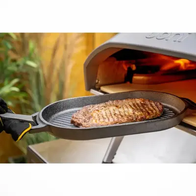Ooni Grillpan 'grizzler' gietijzer 22cm met serveerplank - afbeelding 6