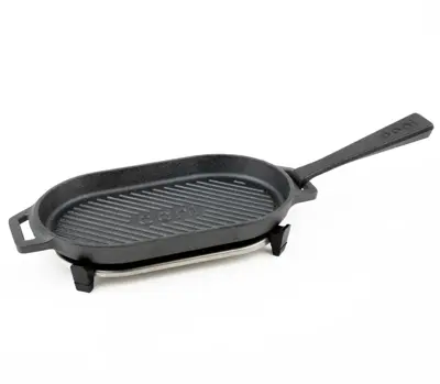 Ooni Grillpan 'grizzler' gietijzer 22cm met serveerplank - afbeelding 1