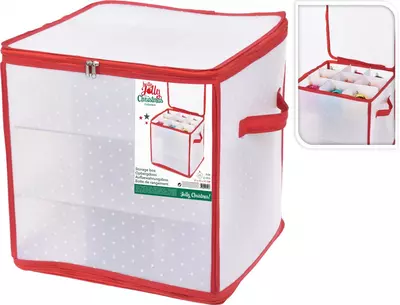 Opbergbox vierkant rood, transparant 