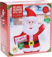 Opblaasbare kerstman met LED-verlichting 125cm - afbeelding 1