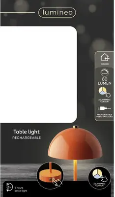 oplaadbare tafellamp d15h25 bruin - afbeelding 6