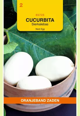 Oranjeband zaden Cucurbita, Sierkalebas Nest Egg - afbeelding 1