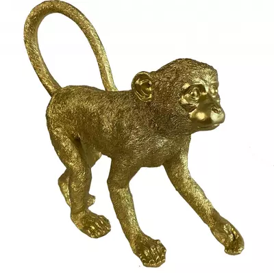 Ornament aap staand  30cm goud