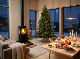 Our Nordic Christmas Lund kunstkerstboom houten voet groen 198cm - afbeelding 5
