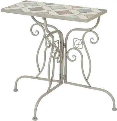 Outdoor Living by Decoris balkontafel marrakech 29x58cm lichtgrijs - afbeelding 1