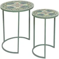 Outdoor Living by Decoris bijzettafel set cancun groen
