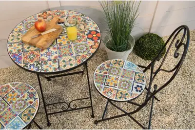 Outdoor Living by Decoris bistrotafel braga 60x76cm zwart - afbeelding 3