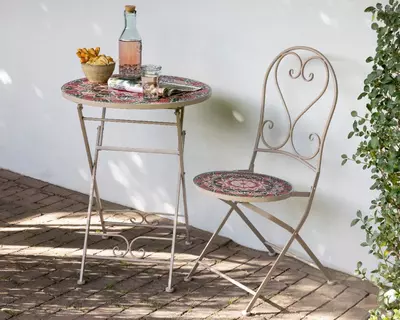 Outdoor Living by Decoris bistrotafel narbonne 60x76cm taupe - afbeelding 3