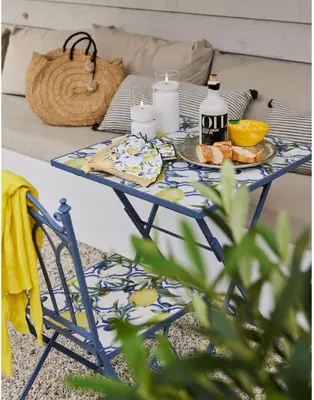 Outdoor Living by Decoris bistrotafel sorrento 58x58x76cm blauw - afbeelding 4