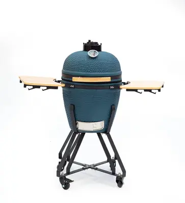 Own grill keramische barbecue 20" Large blauw - zwart frame - afbeelding 1
