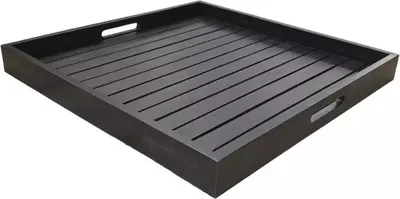 Own Living dienblad hout  70x50x6cm zwart - afbeelding 1