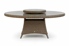 Own Living dining tuintafel ferro incl. lazy susan draaiplateau 150x78cm mexican sand - afbeelding 1