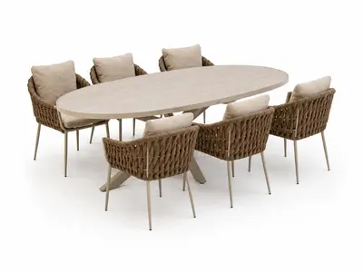 Own Living diningset amiens/melina 241 latte - afbeelding 1