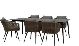 Own Living diningset lerma 220 dining antraciet - afbeelding 1