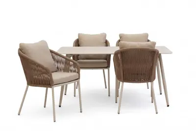 Own Living diningset masie 160 karina sahara dust - afbeelding 1