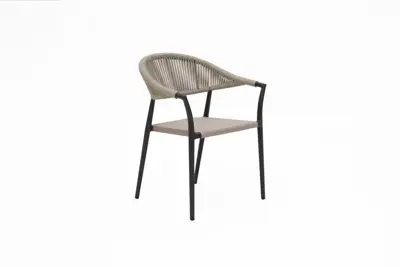 Own Living stapelbare dining tuinstoel casino ash grey - afbeelding 1