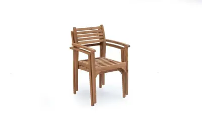 Own Living stapelbare dining tuinstoel moniq teak - afbeelding 2