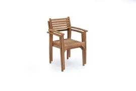 Own Living stapelbare dining tuinstoel moniq teak - afbeelding 2