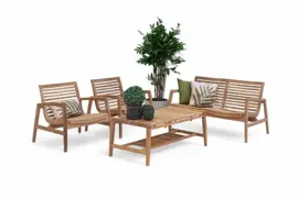 Own Living stoel-bank loungeset buton teak - afbeelding 1