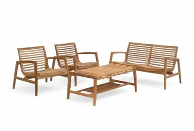 Own Living stoel-bank loungeset buton teak - afbeelding 2