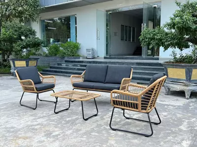 Own Living stoel-bank loungeset cooper bamboo - afbeelding 3
