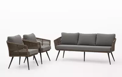 Own Living stoel-bank loungeset lerma taupe - afbeelding 2